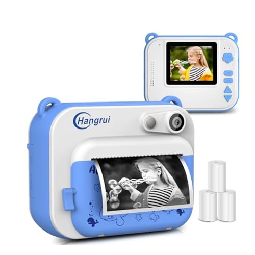 Hangrui Instant Print Camera for Kids, 12MP/1080P, 32GB SD Card, Blue