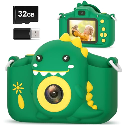 Hangrui 20MP Kids Digital Camera – Dual Lens, 2″ IPS Screen, 1080P Video, 32GB Card