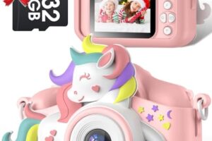 Gofunly Kids Camera: 20MP HD, 2-Inch Screen, Silicone Case & 32GB Card – Ideal for Ages 3-12!