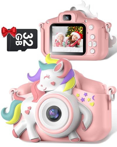 Gofunly Kids Camera: 20MP HD, 2-Inch Screen, Silicone Case & 32GB Card – Ideal for Ages 3-12!