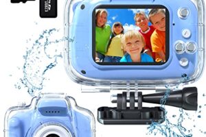 Kids Waterproof Camera for 3-12 Year Olds – 1080P HD, 2″ Screen, Best Gift!