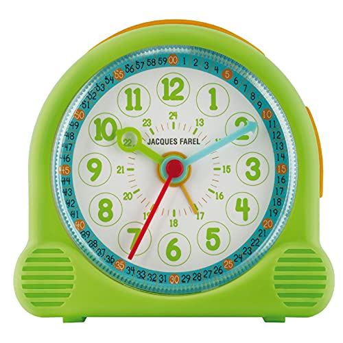 Jacques Farel Happy Learning ACL 02 Kids’ Alarm Clock, No Ticking, Green, Snooze