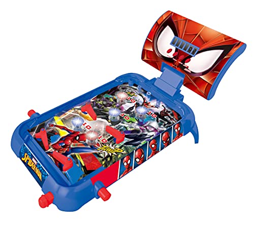 Spider-Man Electronic Table Pinball Game – LCD, Sound Effects, 4 Flippers & 5 Bumpers