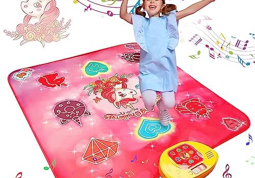 VATOS Dance Mat for Kids – Musical Dance Play Mat with LED Lights & 5 Games