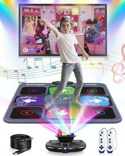 Acelufly Dance Mat – Electronic Dance Pad with Wireless Handles & Disco Ball