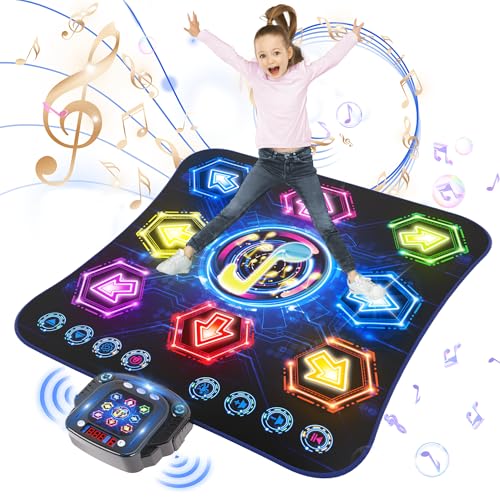 2024 Light-Up Dance Mat: 8-Button Bluetooth Pad with Flowing Lights for Kids