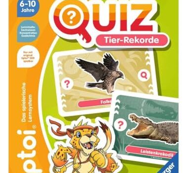 Ravensburger Tiptoi Animal Records Quiz Game for Kids 6+, 1-4 Players