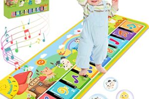 Lobyoh Kids Music Piano Mat – 5 Modes, 8 Animals, Dance Mat for Boys & Girls