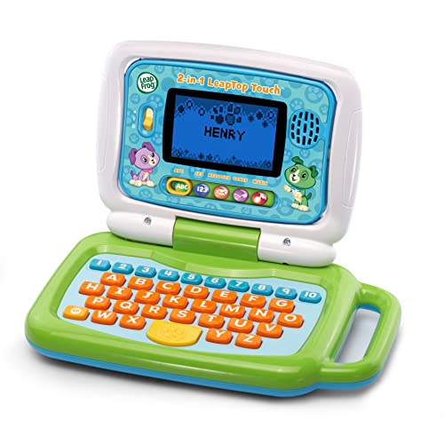 VTech 2-in-1 LeapTop Touch Laptop, Green – Learning Toy for Kids Ages 2+