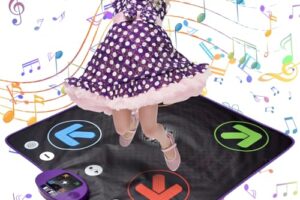 JUYOUNGA LED Dance Mat for Kids – 3 Game Modes, Built-in Music, Adjustable Volume