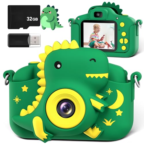 GREENKINDER Kids Camera – 2.0” Screen, 20MP, 1080P HD, 32GB Card, Fun Selfie Toy for Ages 3-12