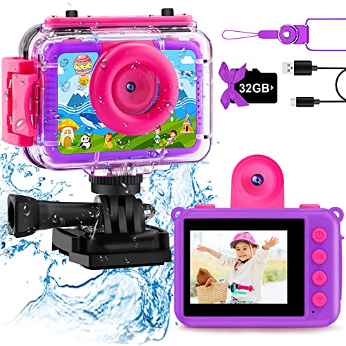 GKTZ Kids Waterproof Camera – Durable 1080P HD Selfie Camera for Ages 3-12.