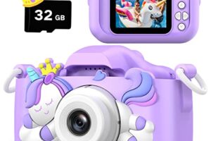 Upgrade Unicorn Kids Camera – 1080P HD Selfie Camera for Kids Age 3-12