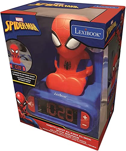 Spider-Man Alarm Clock: Digital Snooze Night Light with Sound Effects for Kids