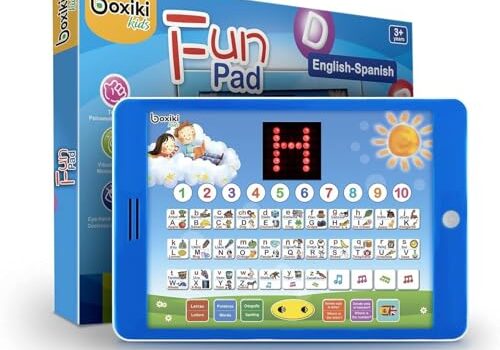 Spanish-English Bilingual Kids Tablet – Educational Touch Pad with LCD Screen