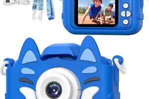 AONISE Kids Digital Camera – 1080P HD, Dual Lens, 32GB SD Card – Perfect Gifts for Ages 3-12 (Blue)