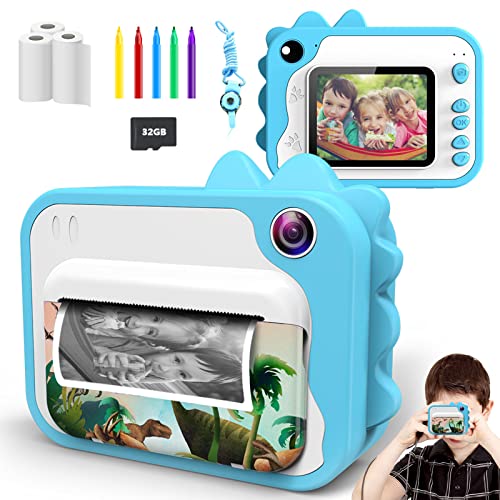 Uleway Instant Print Camera for Kids – 1080P Zero Ink Digital Toy for Ages 3-12