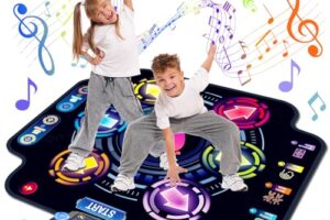 KIZJORYA Kids Dance Mat – Light-up Electronic Pad with Bluetooth, 9 Levels, for Ages 3-10+