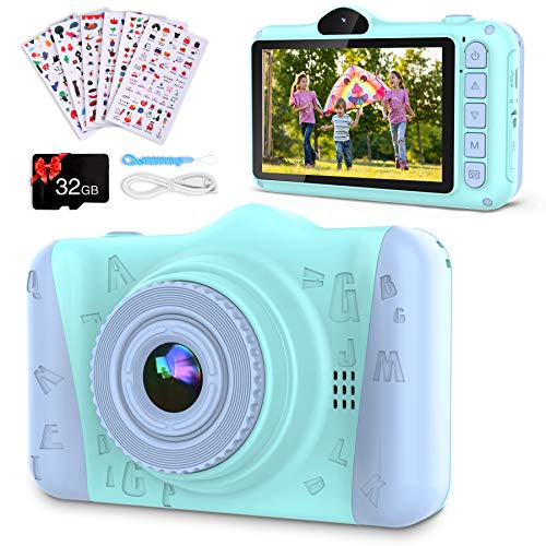 Kids Camera for Ages 3-12, 12MP FHD, 8X Zoom, 3.5″ Screen, 32G Card Included